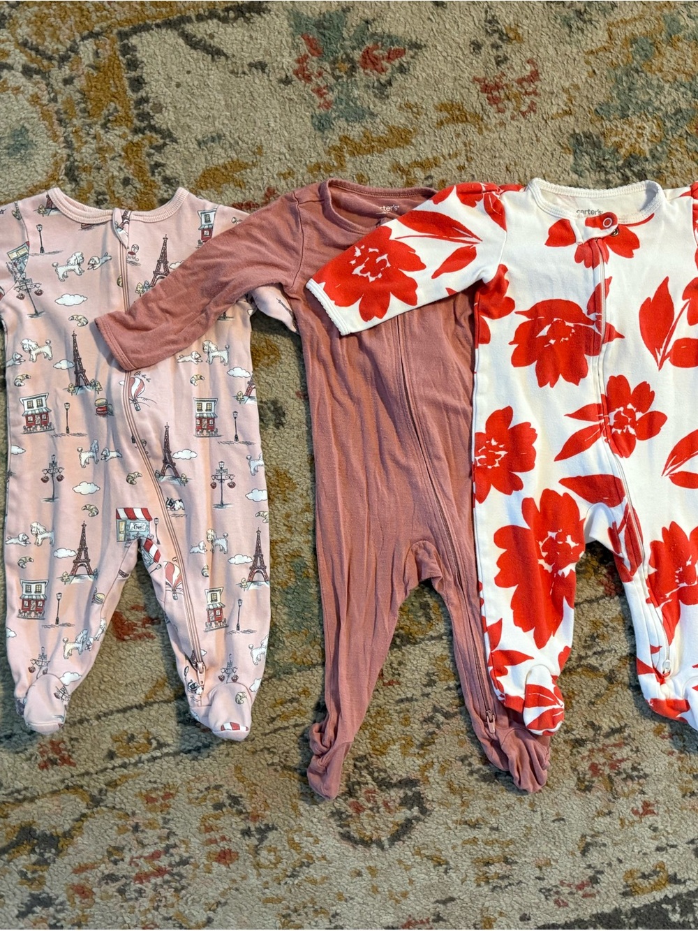 Three Pack of 2-Way Zip Pajamas